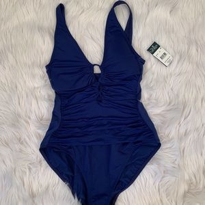 Ralph Lauren Navy Slimming Fit Swimsuit 10